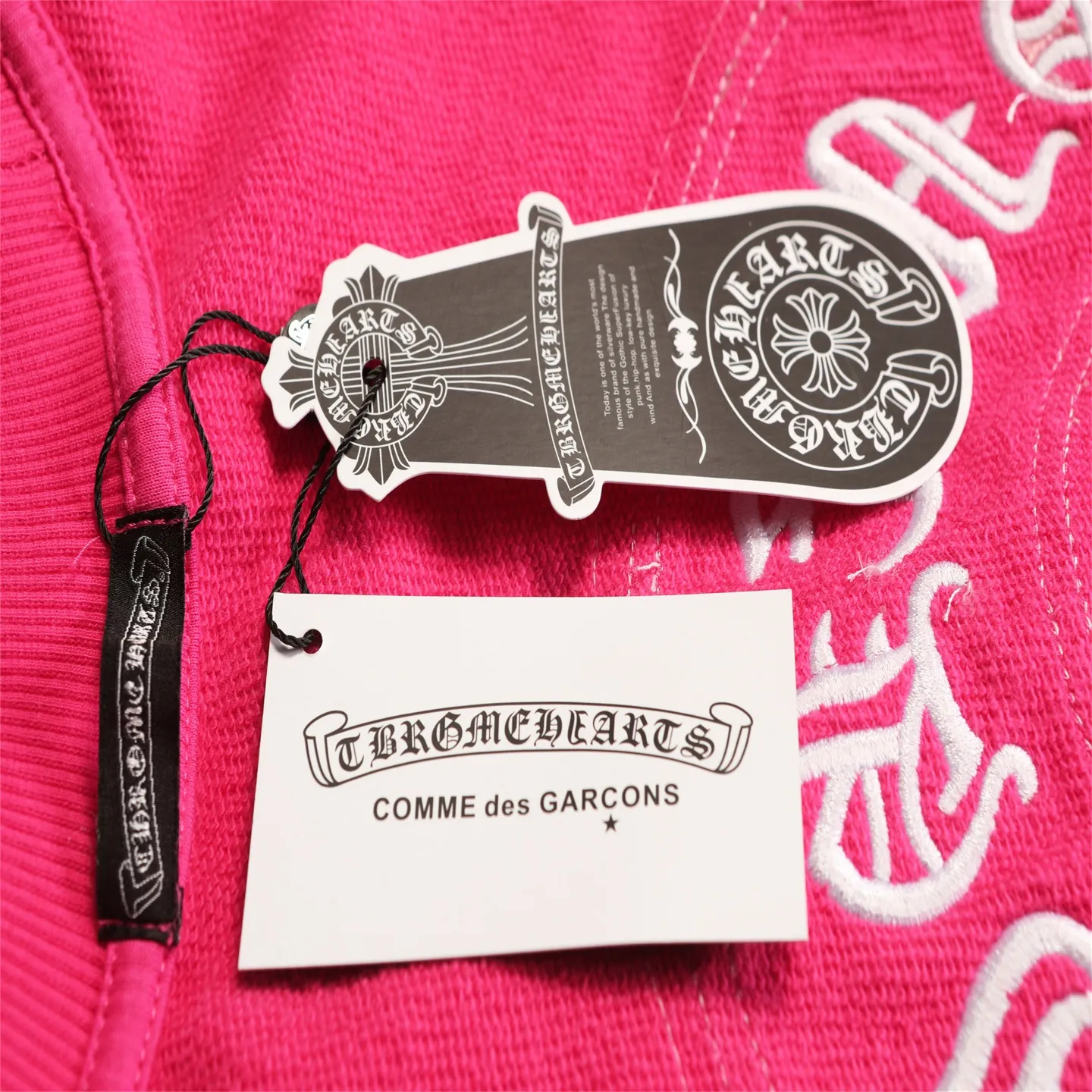 P310 Chrome Hearts Chrome Hearts Cross Horseshoe Sanskrit Washed Tie-Dye Sweatshirt Size: SMLXL Color: Pink Black